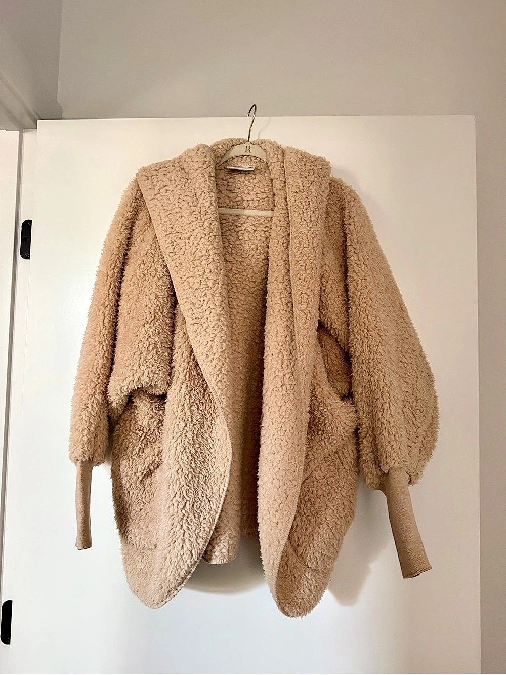 Nordic Beach plush shawl-collar cardigan